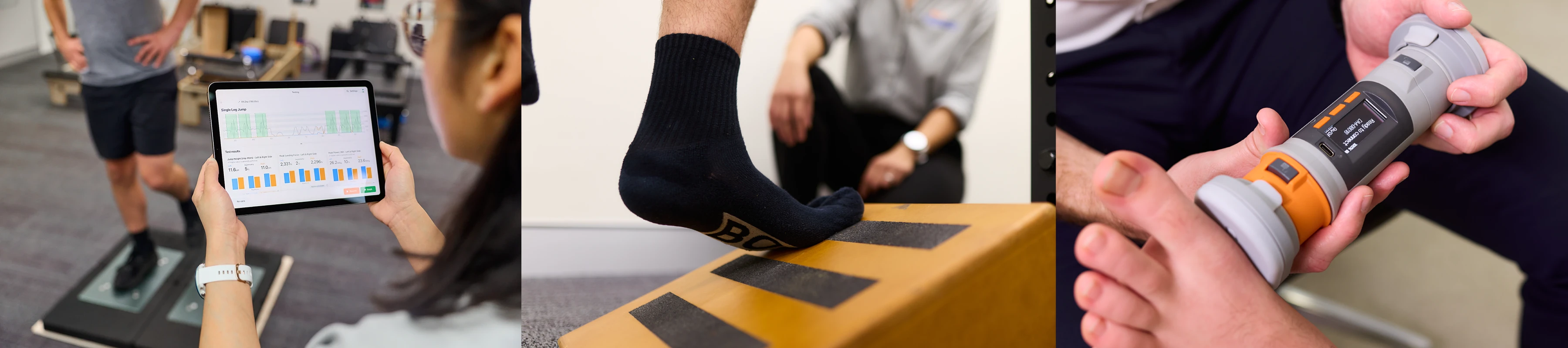 Modern podiatry clinic utilising cutting-edge technology including 3D foot scanning, gait analysis systems, informed by the latest research and evidence-based practice.